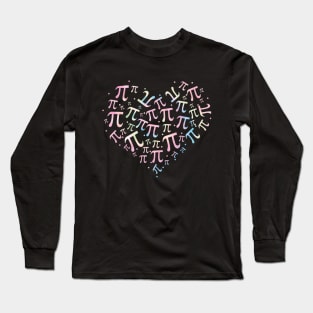 Pi Day Tie Dye Heart Happy Pi Day 3.14 Mathematic Math Teacher Women Girl Mathematics Long Sleeve T-Shirt